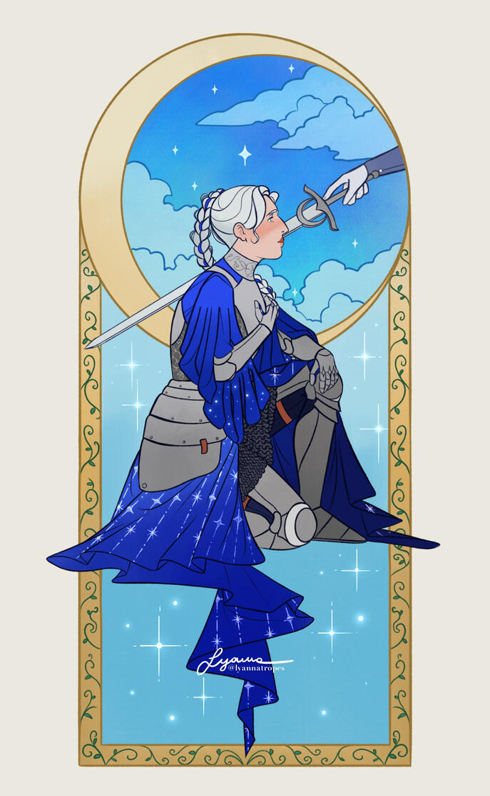 Storybook Illustration, from 130€ Stylised, full body character art on a simple background with a simple frame. Flat coloured with some gradients.